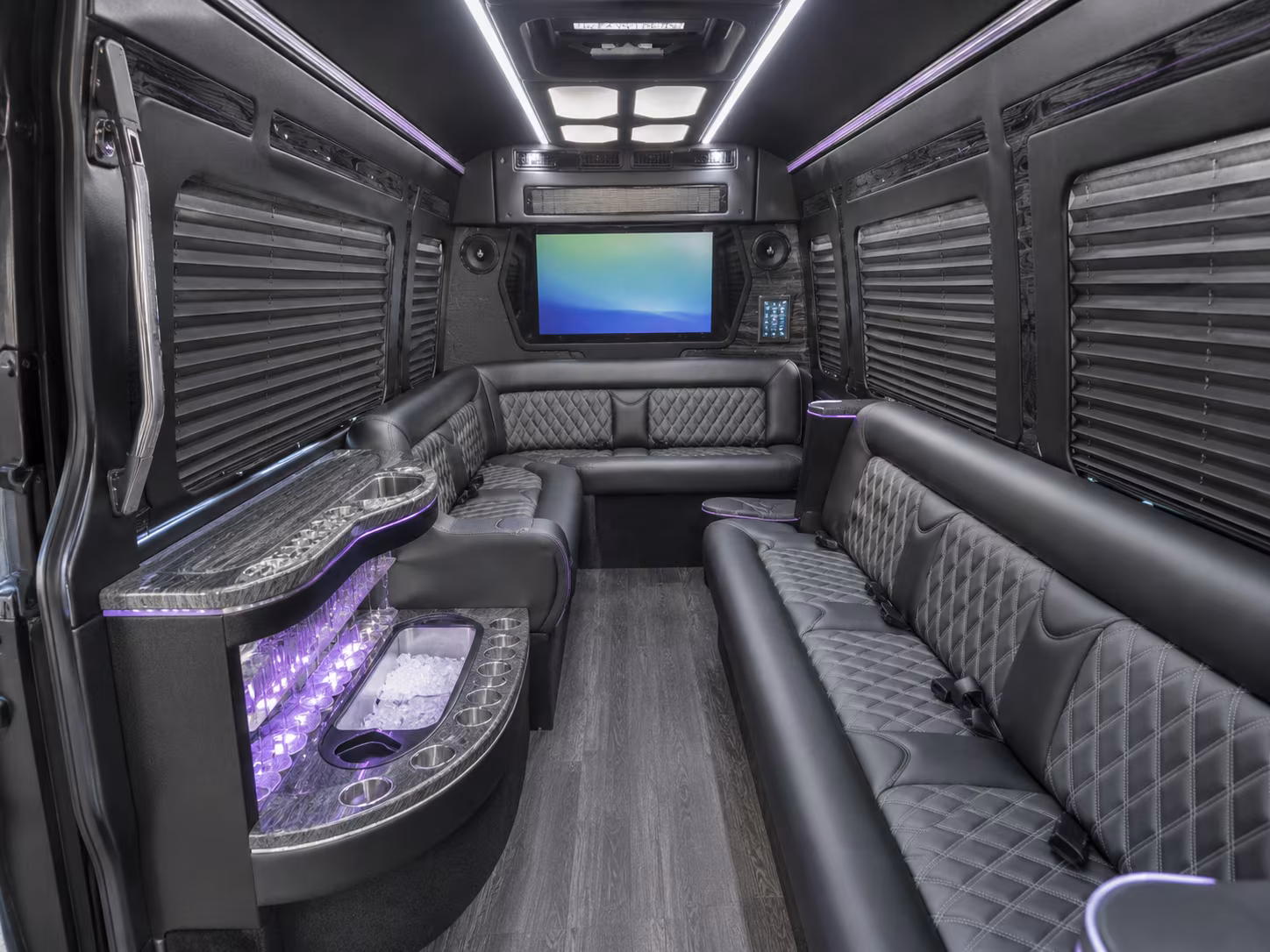 alhambra 30 passenger party bus inside