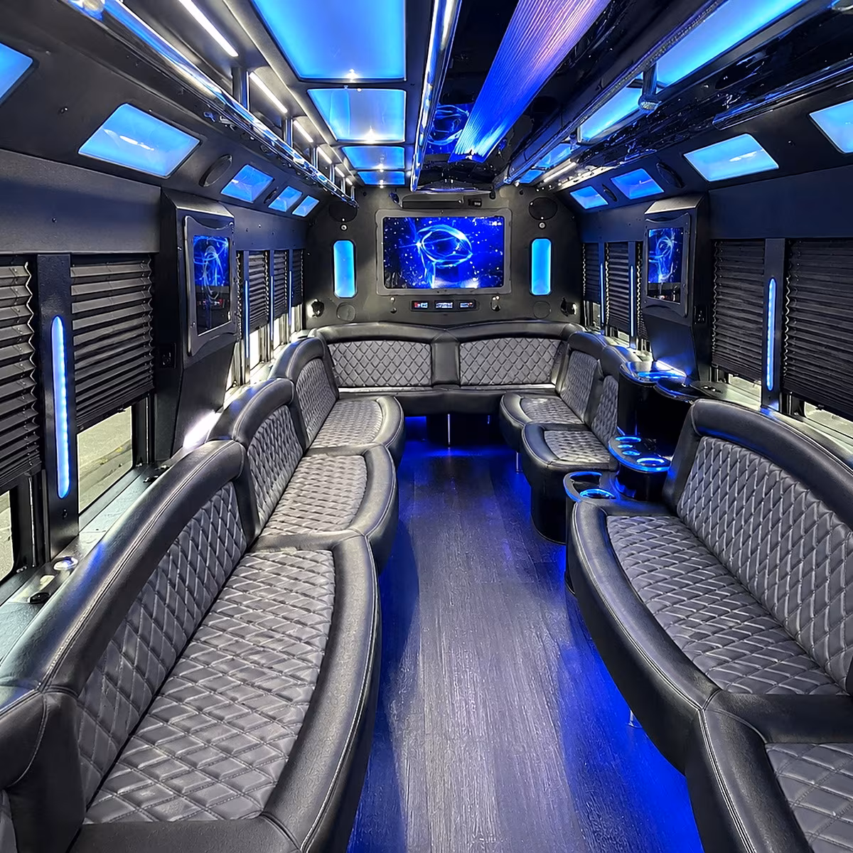 alhambra 50 passenger party bus interior
