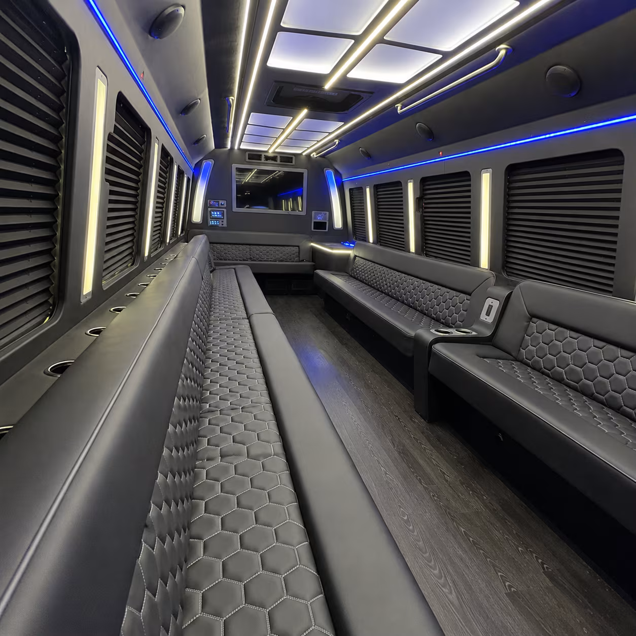 alhambra party bus rental interior
